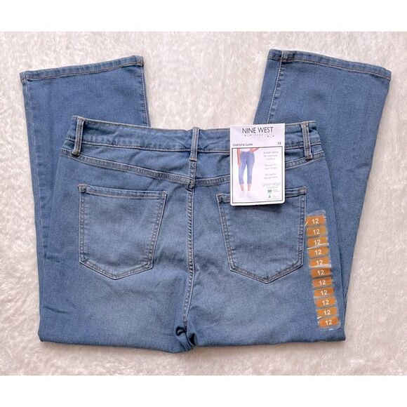 NWT NINE WEST Mid Rise Relaxed Fit Chrystie Capri Stretch Denim in Canyon, 12 - Picture 14 of 16